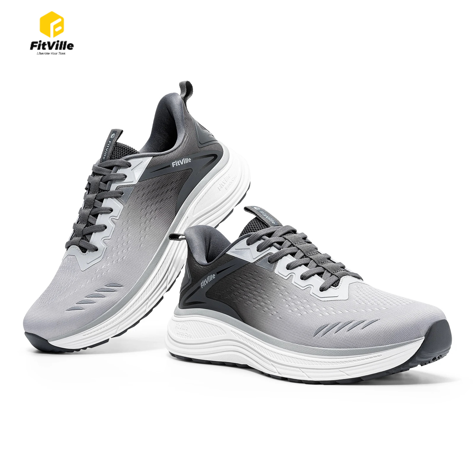 Breathable Mesh Athletic Shoes - Tênis Masculinos FitVille Extra Largos com